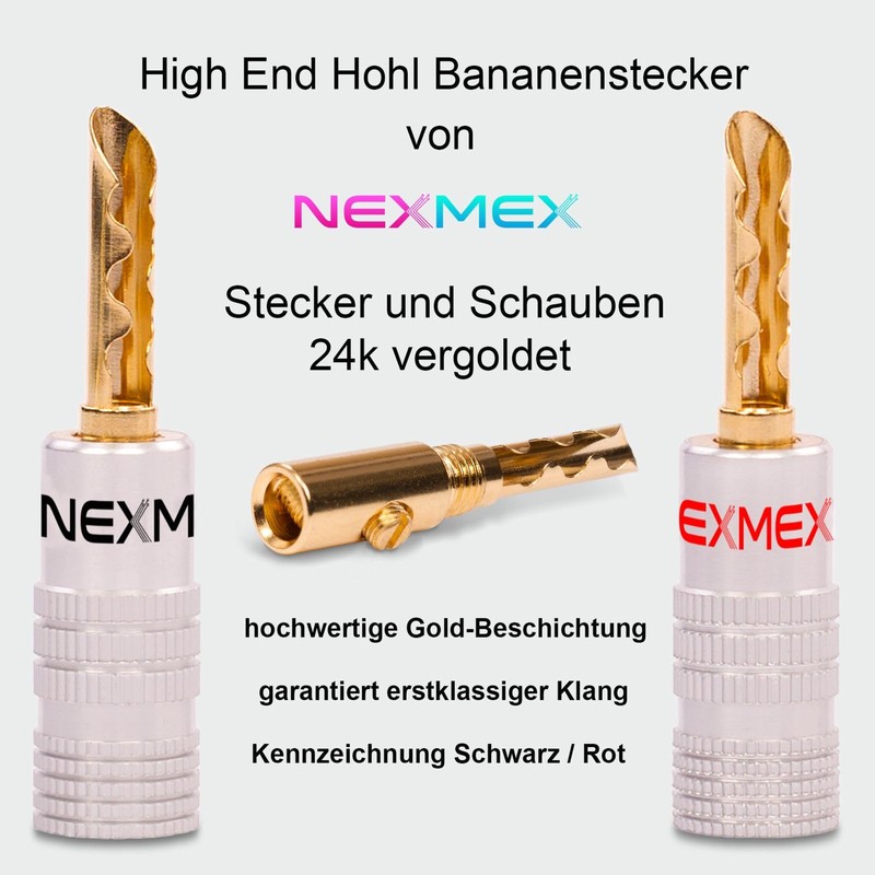 NEXMEX Hollow Banana Plug 4 mm - Set of 4
