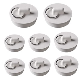 Lowats Rubber Sink Stopper Set of 8 Sink Stopper Set Plug Sink Plug Drain Plug White Bath Plug for Bathtub Sink Bathroom and Kitchen 4 Sizes
