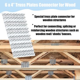 4x6 inch Truss Plate 20 Pack Pronged Mending Plates with Nail Teeth, Flat Mending Plates Repair Flat Tie Plate Bracket for Roofing Truss Wood Timber Connector
