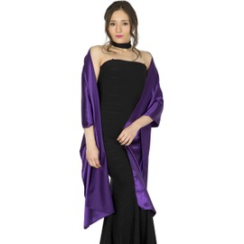 BlackButterfly Satin Shawl Bridesmaid Wedding Wrap Scarf (Indigo)