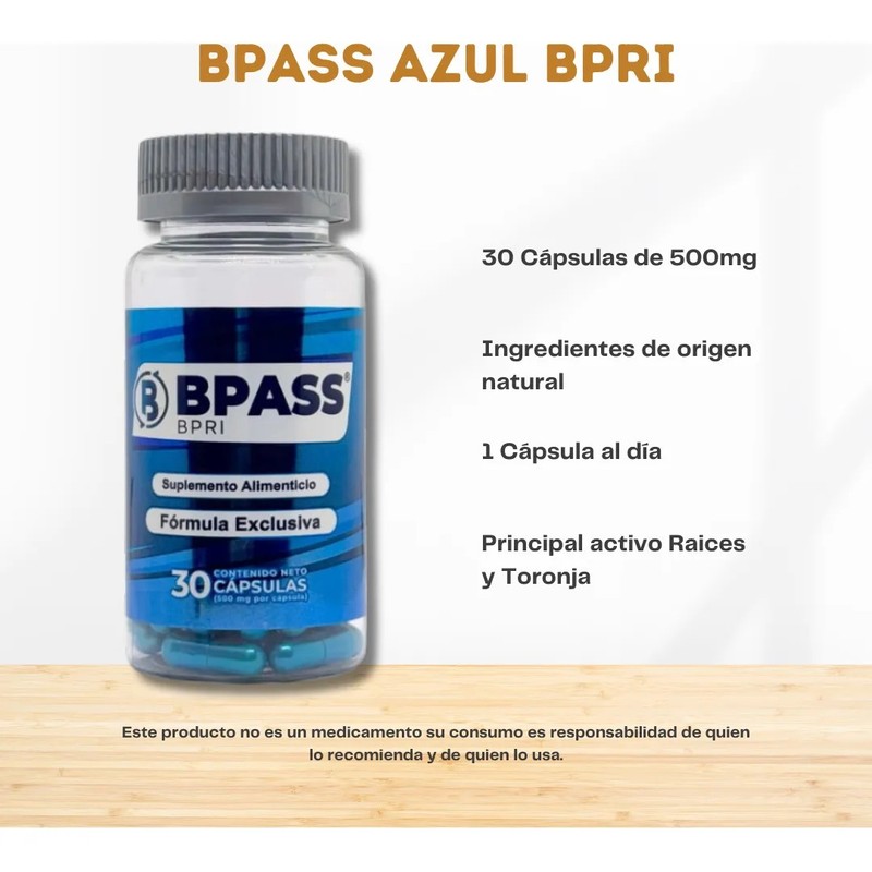 Bpass Duo Dorado Y Azul 30 Cap Gel Bypass Bpri