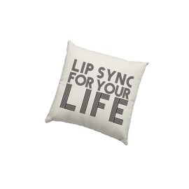 Drag Cushion Cover - Lip Sync For Your Life Scatter Cushion Home Accessory Pillow Bedroom Drag Queen Race TV - Natural Canvas 40x40cm