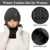 3 Pieces Womens Beanie Hat Scarf Touch Screen Gloves Set