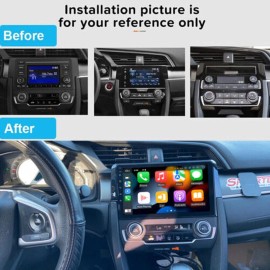 Unbranded Car Stereo Radio for Honda Civic 2016-2021 Carplay Auto Backup Camera MIC GPS FM