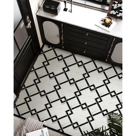 MORCART Peel and Stick Floor Tile - 20 PCS, 12" x 12" Vinyl Flooring - Waterproof Self-Adhesive Tile Sticker for Bathroom, Kitchen, Dining Room, Bedrooms - Cover 19.4 Sq. Ft, Geometric Marble