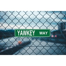 Yawkey Way Street Sign, Fenway Park Gift Sign for Door Name Plate Plaque Home Patio Garden Bar Farm House Garage Wall Decor Green Tin Signs 16 X 4 Inch
