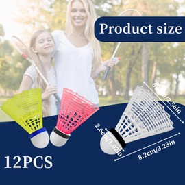 Badminton Bälle 12 Stück Federball Nylon Federbälle Premium Federball Bälle, Ideal für Anfänger, Familien und Profis, Badminton Federbälle für Outdoor Indoor Sportsaktivitäten, Federbälle Outdoor