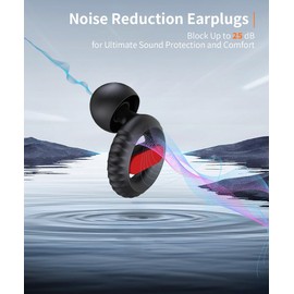 Ear Plugs for Sleeping Noise Cancelling EarPlugs Concert Reusable Ear Protection for Musicians,Rave,Focus,Moto and Sleep 25dB Silicone Earplugs Noise Reduction 8 Pair Ear Tips (XS/S/M/L) Black-Red