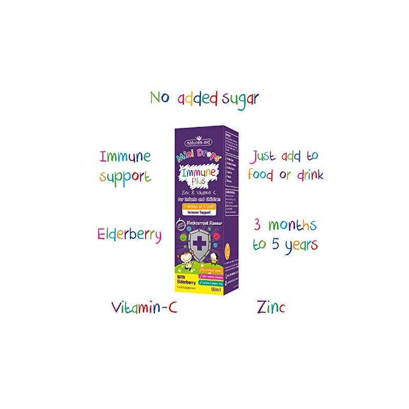 Natures Aid Immune Plus Mini Drops for Infants and Children,