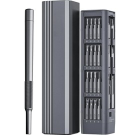 JiaoZoum Mini Screwdriver, Precision Screwdriver Set, 50-in-1 Magnetic Bits, 360°Spin, Anti-Slip, Magnetic Storage, Screwdriver for Electronics Phone Camera Laptop Watch (Gray)