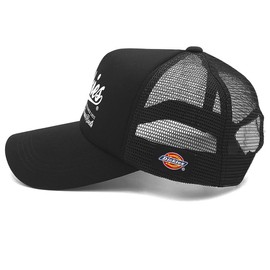 Dickies Mesh Cap, 22.4 - 23.2 inches (57 - 59 cm), 23.2 - 24.0 inches (59 - 61 cm), Large Size, Large Size, Hat, Logo, Men's, Women, Black/White (Script Logo), 59.0-61.0 cm
