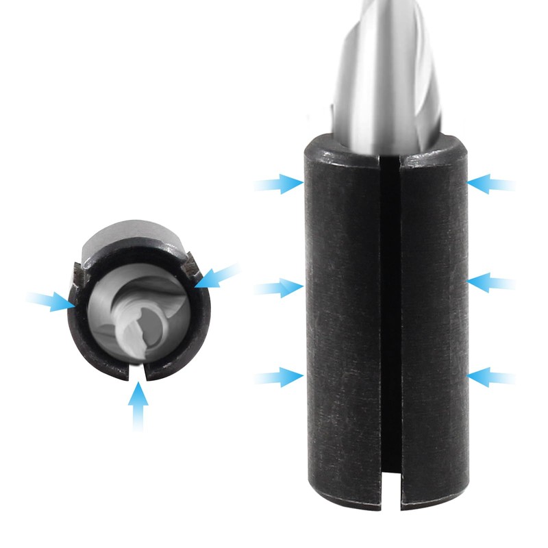 Unlorspy 2PCS Router Conversion Chuck Adapter 12.7mm (1/2") to 6.35mm