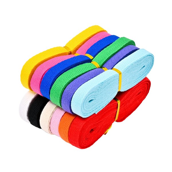 12 Colors 60 Yards Natural Twill Tape Herringbone Webbing Tape