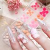 12 Grids Flower Nail Charm for Acrylic Nails Rose Flowers