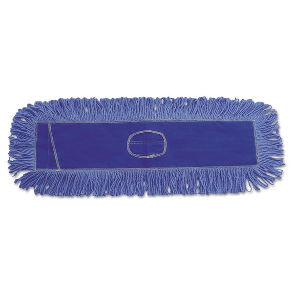 UNISAN 1124 Mop Head, Dust, Looped-End, Cotton/Synthetic Fibers, 24 x 5, Blue