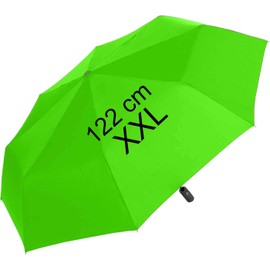XXL Pocket Umbrella with Automatic Open/Close - Full Class - 122 cm Large Roof, neon green, Pocket umbrella XXL