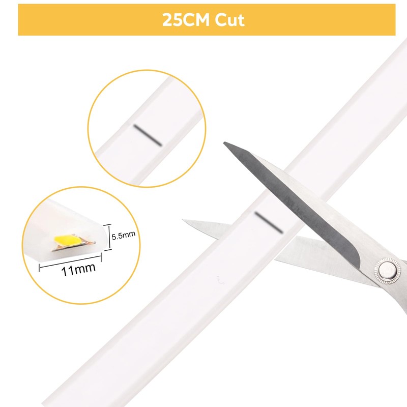 pcningled COB Cuttable LED Strip 2M (6.6ft) IP67 Waterproof AC10W