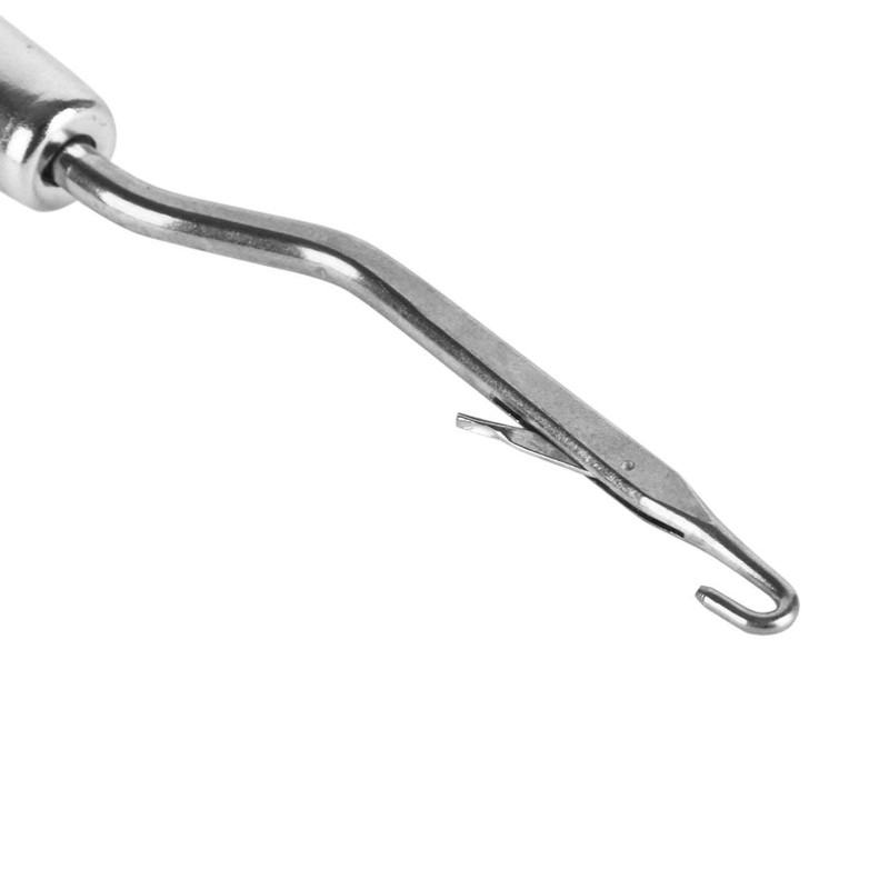 2 Pieces 6.3 Inch Wooden Bent Latch Hook Crochet Needle,