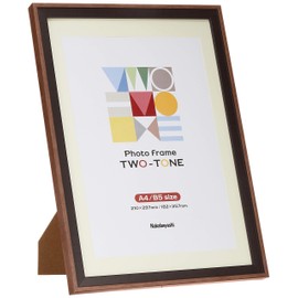 Nakabayashi F-TMS-411-DBR Two-Tone Photo Frame, A4/B5 Dark Brown