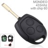 433Mhz / 315Mhz 3 Buttons Replacement Remote Car Key Fob