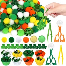 OAXNTGW 142 Pcs St. Patrick's Day Sensory Bin Items Irish Shamrock Coins Counting Sorting Sensory Bin Filler Fine Motor St. Patrick's Day Counts Special Needs Sorting for Irish Counting Decor