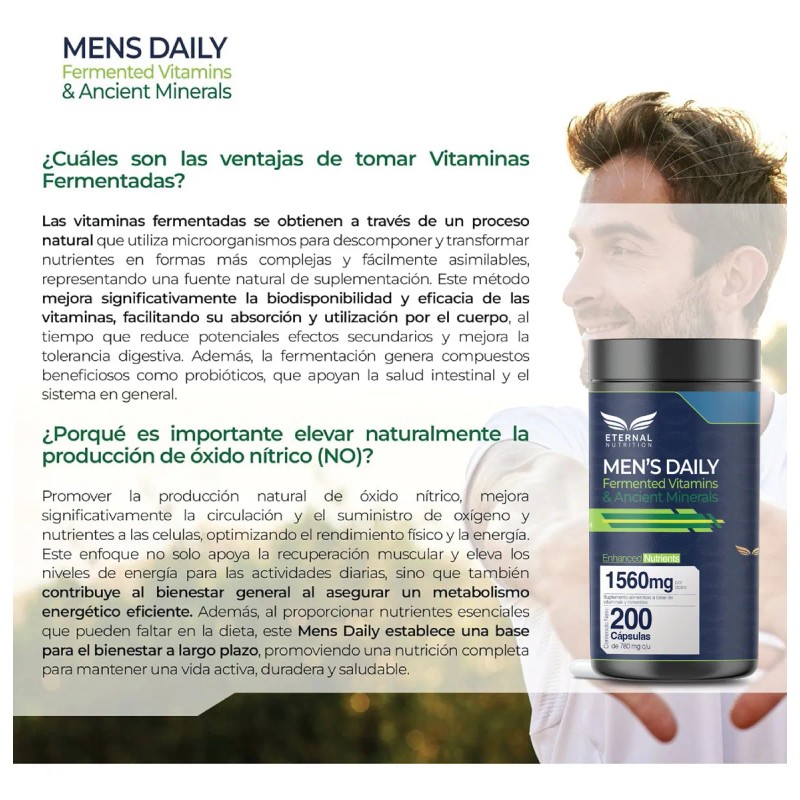 MENS DAILY MULTIVITAMIN AND ANCIENT MINERALS 4 en 1, 200