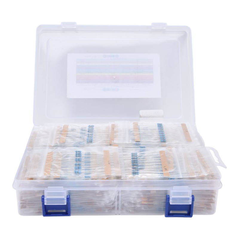 1450Pcs Metal Film Resistor Kit 145 Values Assortment 1~1MΩ 1/4W