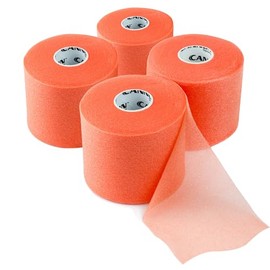 Cannon Sports Pre-Wrap 4-Pack 30 Yards Each Roll 4 Rolls Athletic Tape Wraps (Orange)