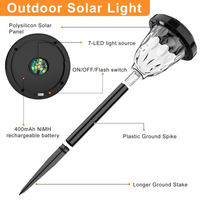 FIFlying Solar Garden Lights - Pack of 6