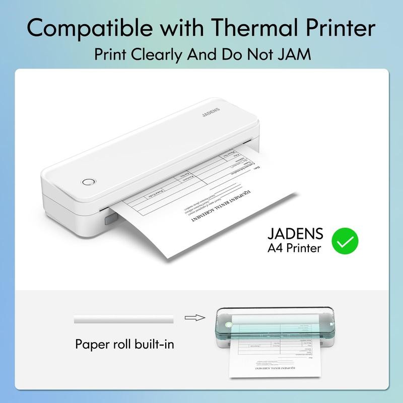 JADENS US Letter Size 8.5''×11'' Quick-Dry Folded Thermal Paper, 200