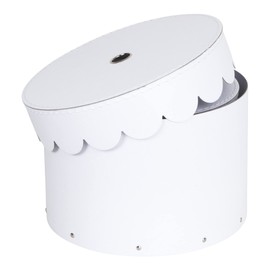 Bigso Box of Sweden Set of 2 Decorative Paper Round Storage Boxes with Lids - Stackable Hat Box Style Storage Containers - Small Box Organisers for Bits & Bobs - White