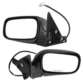 TRQ Driver and Passenger Side Power Mirror Textured Black Without Heat Without Memory Compatible with 2004-2007 Subaru Impreza SU1320112 SU1321108