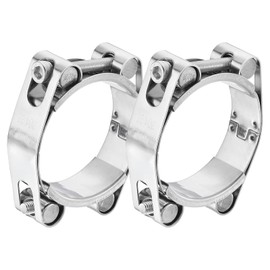 sourcing map 2Pcs T-Bolt Hose Clamp, 304 Stainless Steel Intake Soft Hose, Clamp Range 45-55mm for 2.17" Hose ID, T-Clamps for Automotive, Intercooler, Radiator, Silver