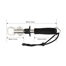 Crazy Shark Portable Stainless Steel Fish Lip Grabber Gripper Grip Tool Fish Holder Tackle EVA Handle 40lbs (Silver)