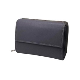 Velluci Pelle Genuine Leather Ladies Purse, Women's RFID Wallet, Ladies' Purse (Grey)