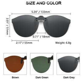 Long Keeper 3 Pair Clip On Sunglasses - Polarised Clip-on Sunglasses over Glasses for Women Men Driving Flip up Sunglasses Round Mirrored Clip On Shades UV400