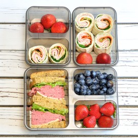 Youngever 9 Juegos Cajas Bento, Caja de Almuerzo, Cajas de Comida de Tres Compartimentos (Multi-size, Arco Iris)