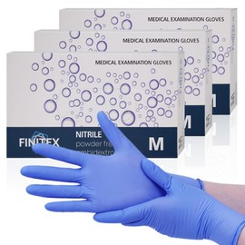 FINITEX Ice Blue Nitrile Gloves, Disposable, Multi-Purpose Work Gloves, Household Cleaning, Unisex, Food, Touch Screen, Painter, Gardening Box - Color: 300Ice Blue, size: M