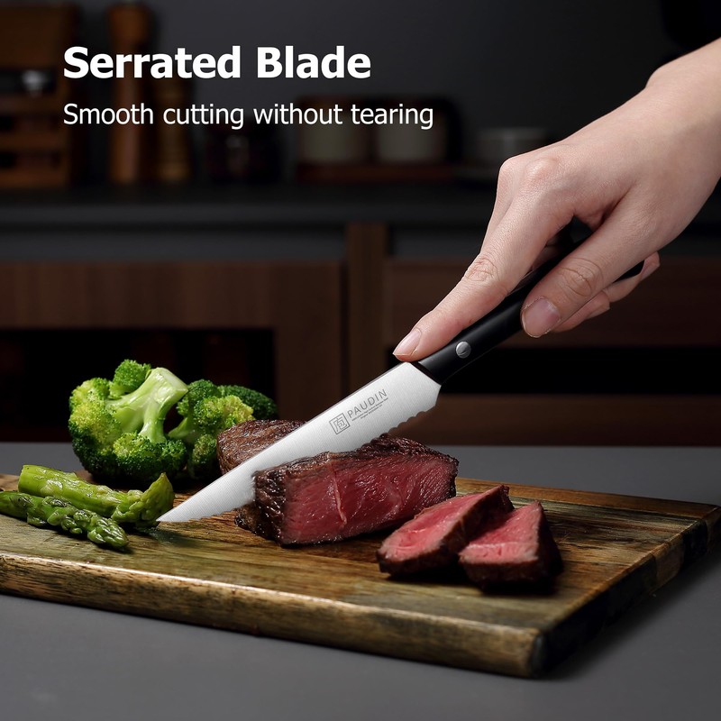 PAUDIN Steak Knives, Steak Knives Set of 8, Razor-Sharp Steak