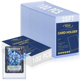 DEDC 200 Top Loader Thick Card Load Holder Storage for Trading Cards Sports Soft Penny Sleeves Hard Plastic 35 Point Protective 3" x 4" Toploaders Rigid Memorabilia Collectibles