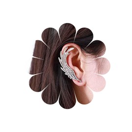 Allereyae Vintage Angel Wing Ear Cuff Earrings Wing Cartilage Cuff Earrings Angel Wing Cuff Climber Earrings Silver Wing Ear Wrap Earrings Jewelry for Women (Right)