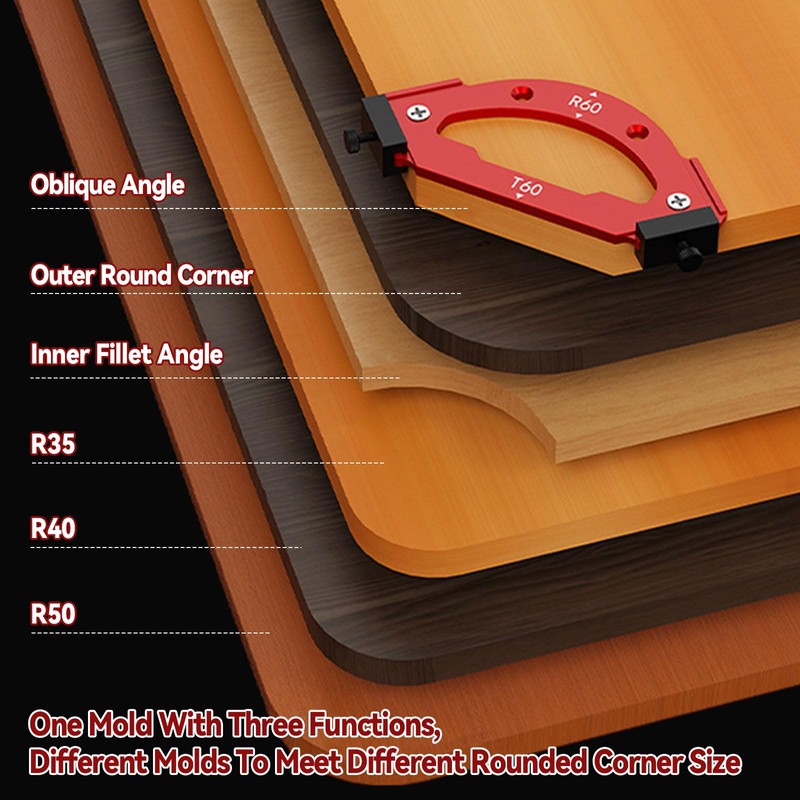 7pcs Corner Radius Template Radius Jig Router with Removable Clip