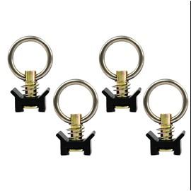 VanEssential Venture L-Track Spring Loaded Adjustable Tie Down Ring - Black - 4 pcs