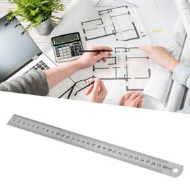 Regla de 30 cm, escala Regla de metal precisa Escala transparente 2 unidades de medida Bordes brillantes para dibujar para enseñar para medidas
