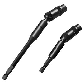 SyiXute 2 Pcs Magnetic Drill Bit Holders,1/4" Hex Pivoting Bit Holder,92mm & 144mm Quick Release Flexible Screw Drill Tips Holder Extender for Narrow Spaces or Corners