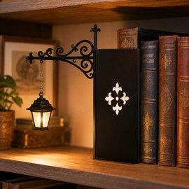 Decorative Bookshelf Lantern Light for Reading Nooks – Vintage LED Bookend Lamp Ornament for Home Library & Study Decor