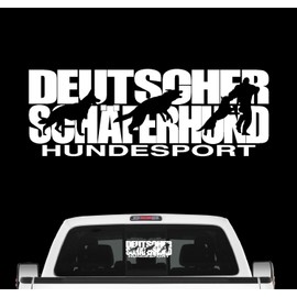 siviwonder German Shepherd Dog Sport Car Sticker Dog Foil Shepherd Colour White, Size 60 cm