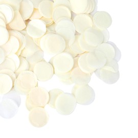 120 00 Pcs 1 Inch White Beige Round Tissue Confetti for Wedding Parties, Biodegradable Round Tissue Table Decor Engagement Confetti, Circle Paper for Balloons Birthday Decoration Party Anniversary