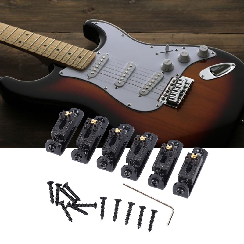 Electric Guitar Split Bridge Saddle Roller Ball String Plate Metal