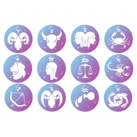 Handmade 12 Zodiac symbols, edible paper, cupcake cookie toppers CHOOSE SIZE pre cut - 1.5"